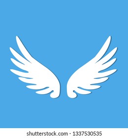 angel wings blue background
