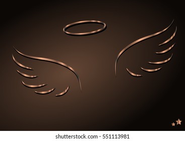 Angel Wings / Bronze / Vector illustration