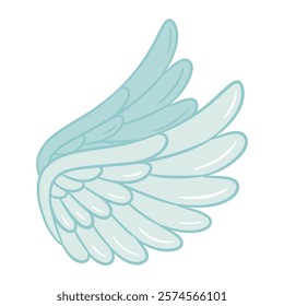 Angel wings cartoon doodle style. Hand drawn Trendy flat style cartoon isolated icon. Cupid wings. Vector illustration for web graphic design, poster, T-shirt print, Valentine’s Day Greeting Card.