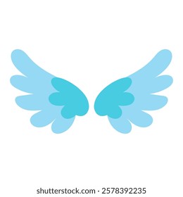 angel wings in cartoon flat style isolated, flat vector illustration for web graphic design, poster, t-shirt print, valentine’s day, greeting card