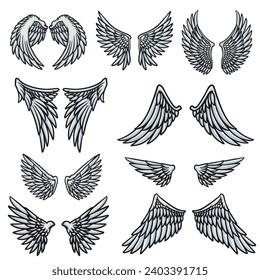 Angel Wings Character Vector Illustration
