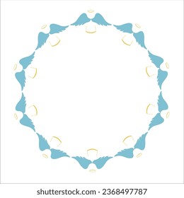 angel with wings christmas art drawn round frame