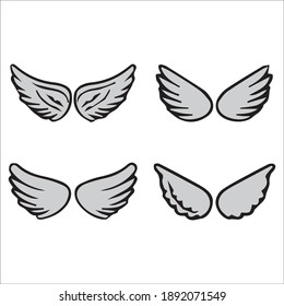 angel wings collection vector set