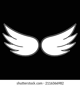 angel wings for design element, engraving, paper cutting, printing or coloring book.vector