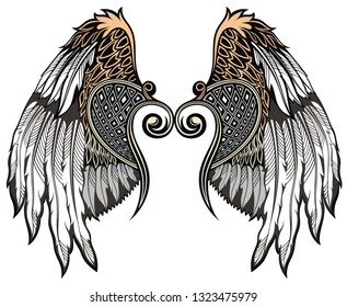 Angel wings. Design elements for logo, label, emblem, sign, brand mark,tattoo
