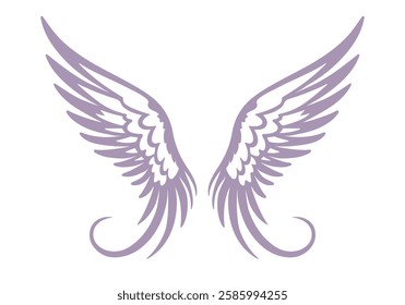 Angel wings design isolated on white. Vector illustration.