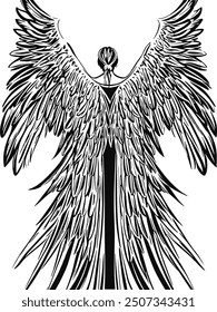 Angel Wings - Divine Wings – Angelic Man Silhouette Art