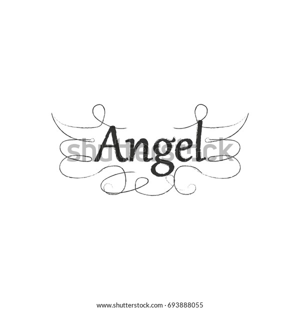 Angel Wings Drawing Vector Illustration Stock Vector (Royalty Free ...