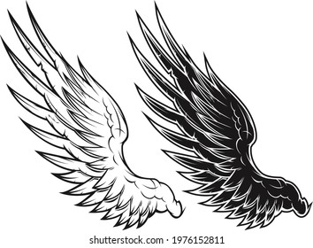 Angel wings good and evil.