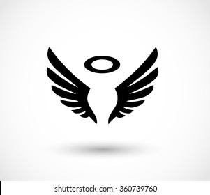 Angel Wings With Halo Effect Icon Vector