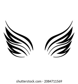 Angel Wings icon collection. Cartoon hand-drawn vector illustration. Set of Sketch Angel Wings.