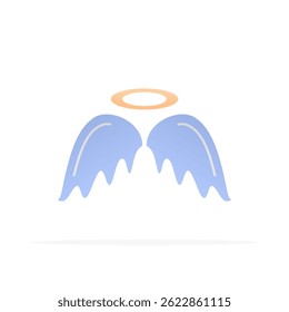 Ícone Angel wings, vetor plano colorido. Design moderno e minimalista.