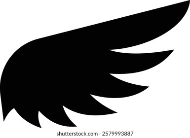 Angel wings icon . fly signs, pilot symbols graphic design elements ideal for logo, emblem, badge design. Versatile for art, heraldry, animal symbolism. Ranging from simple to intricate feather scale