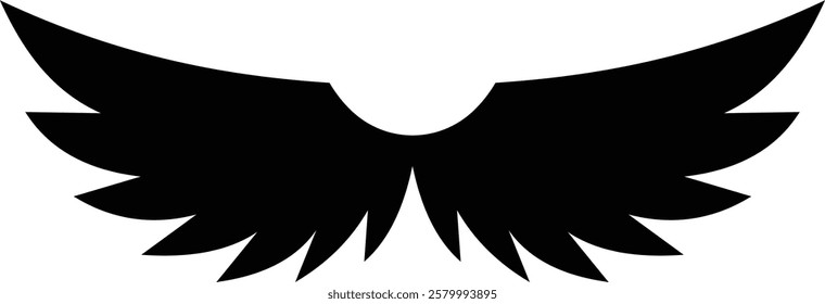 Angel wings icon . fly signs, pilot symbols graphic design elements ideal for logo, emblem, badge design. Versatile for art, heraldry, animal symbolism. Ranging from simple to intricate feather scale