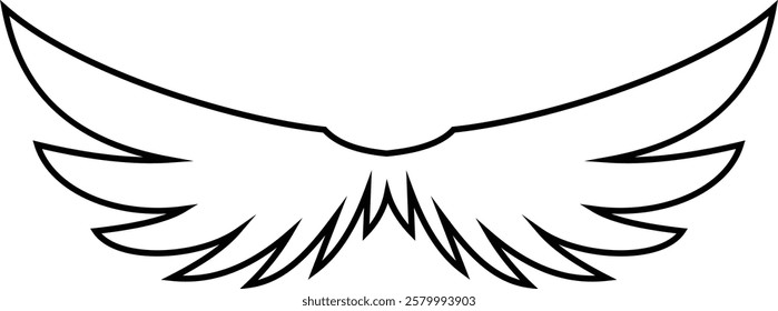 Angel wings icon . fly signs, pilot symbols graphic design elements ideal for logo, emblem, badge design. Versatile for art, heraldry, animal symbolism. Ranging from simple to intricate feather scale