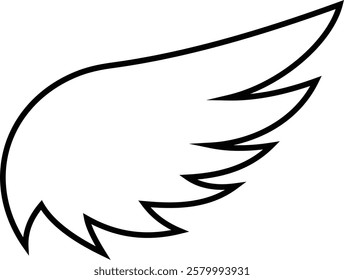 Angel wings icon . fly signs, pilot symbols graphic design elements ideal for logo, emblem, badge design. Versatile for art, heraldry, animal symbolism. Ranging from simple to intricate feather scale