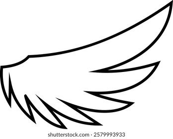 Angel wings icon . fly signs, pilot symbols graphic design elements ideal for logo, emblem, badge design. Versatile for art, heraldry, animal symbolism. Ranging from simple to intricate feather scale