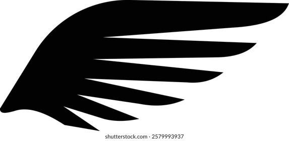 Angel wings icon . fly signs, pilot symbols graphic design elements ideal for logo, emblem, badge design. Versatile for art, heraldry, animal symbolism. Ranging from simple to intricate feather scale