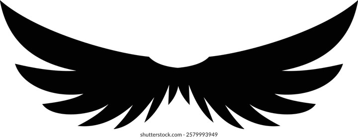 Angel wings icon . fly signs, pilot symbols graphic design elements ideal for logo, emblem, badge design. Versatile for art, heraldry, animal symbolism. Ranging from simple to intricate feather scale