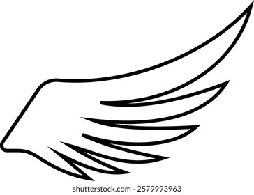 Angel wings icon . fly signs, pilot symbols graphic design elements ideal for logo, emblem, badge design. Versatile for art, heraldry, animal symbolism. Ranging from simple to intricate feather scale