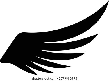 Angel wings icon . fly signs, pilot symbols graphic design elements ideal for logo, emblem, badge design. Versatile for art, heraldry, animal symbolism. Ranging from simple to intricate feather scale