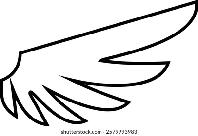 Angel wings icon . fly signs, pilot symbols graphic design elements ideal for logo, emblem, badge design. Versatile for art, heraldry, animal symbolism. Ranging from simple to intricate feather scale