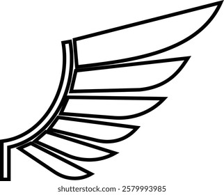 Angel wings icon . fly signs, pilot symbols graphic design elements ideal for logo, emblem, badge design. Versatile for art, heraldry, animal symbolism. Ranging from simple to intricate feather scale