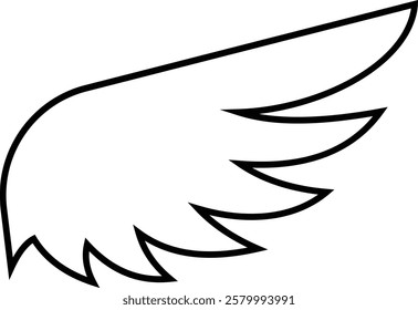 Angel wings icon . fly signs, pilot symbols graphic design elements ideal for logo, emblem, badge design. Versatile for art, heraldry, animal symbolism. Ranging from simple to intricate feather scale