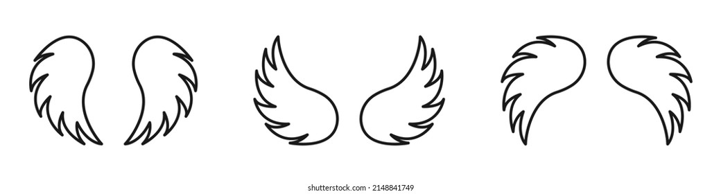 Ángel alas. Icono de alas aisladas. Ilustración del vector