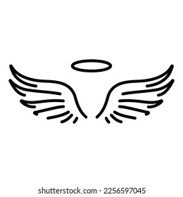 angel wings icon on white background, vector illustration.