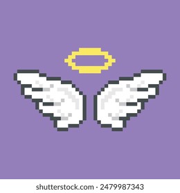 angel wings icon pixel art