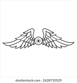 Angel wings icon set isolated on white background.