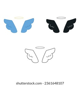 Angel Wings Icon Set Vector Design.