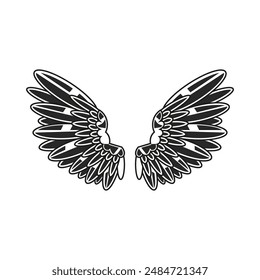 Angel wings icon sketch collection, religious calligraphic text symbol of Christianity hand drawn vector illustration sketch