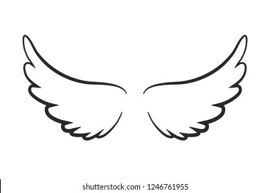 Angel wings icon - stock vector