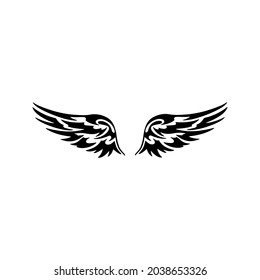 Engel Flügel Symbol Vektorgrafik. Illustrationssammlung. Pilotsymbol. Flügellogo.
