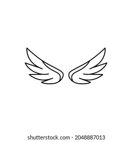 Angel wings icon vector. fly illustration sign collection. pilot symbol. wings logo.