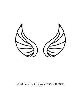 Angel wings icon vector. fly illustration sign collection. pilot symbol. wings logo.
