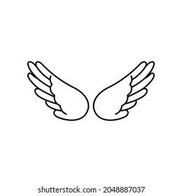 Angel wings icon vector. fly illustration sign collection. pilot symbol. wings logo.