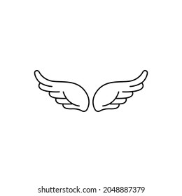 Vector de iconos de las alas ángel. colección de signos de ilustración de vuelo. símbolo piloto. logotipo de alas.