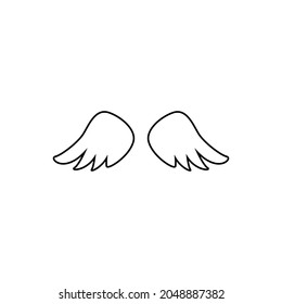 Angel wings icon vector. fly illustration sign collection. pilot symbol. wings logo.