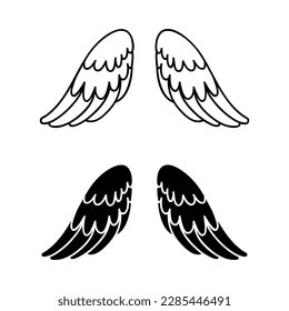 Angel wings icon vector. fly illustration sign collection. pilot symbol. wings logo.
