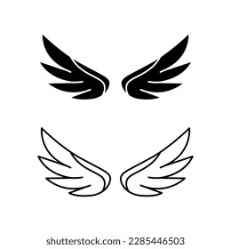 Angel wings icon vector. fly illustration sign collection. pilot symbol. wings logo.