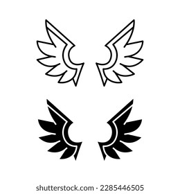 Angel wings icon vector. fly illustration sign collection. pilot symbol. wings logo.