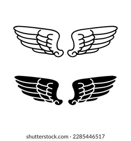 Angel wings icon vector. fly illustration sign collection. pilot symbol. wings logo.