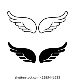 Angel wings icon vector. fly illustration sign collection. pilot symbol. wings logo.