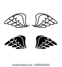 Angel wings icon vector. fly illustration sign collection. pilot symbol. wings logo.