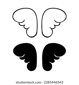 Angel wings icon vector. fly illustration sign collection. pilot symbol. wings logo.