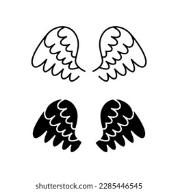 Angel wings icon vector. fly illustration sign collection. pilot symbol. wings logo.