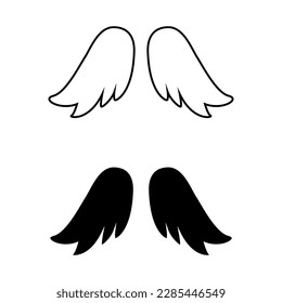 Angel wings icon vector. fly illustration sign collection. pilot symbol. wings logo.